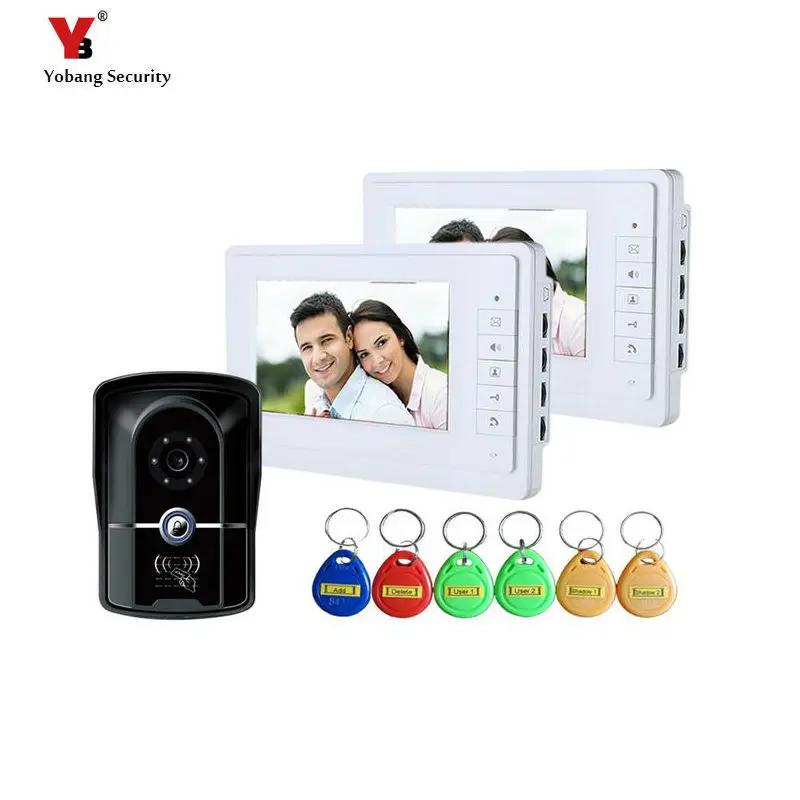 Yobang Security 7``LCD door Video intercom system video door phone Camera Surveillance System id card access control